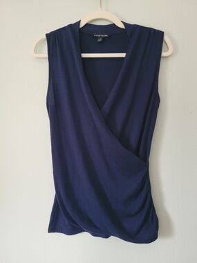 Sleeveless Wrap-Front Camisole in Soft Navy - 41 Hawthorn - Size S